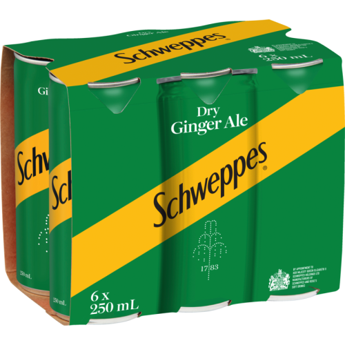Schweppes Dry Ginger Ale 250ml x 6pk