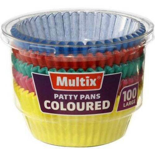 Multix Large Coloured Patty Pans 100pk