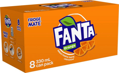 Fanta Orange Soft Drink Cans 8pk x 330ml