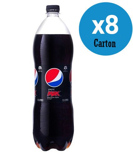 Pepsi Max Carton- 8 x 1.5L Bottles