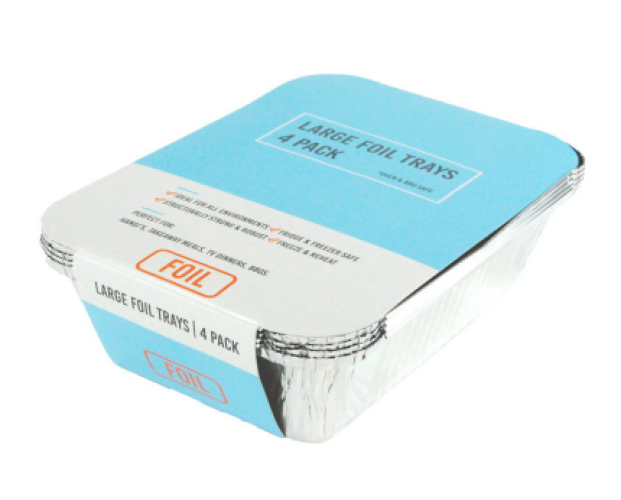 Foil Tray Large with Lid 4pack