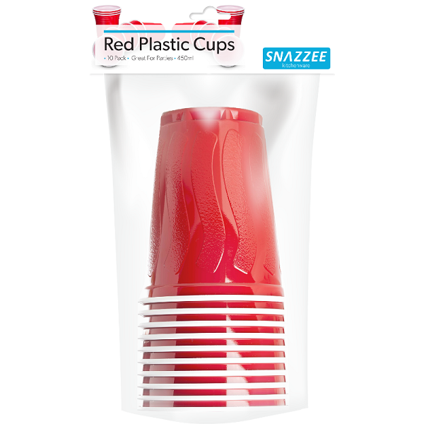 Snazzee Red Cups 10 pack 450ml