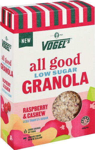 Vogels All Good Low Sugar Raspberry & Cashew Granola 400g