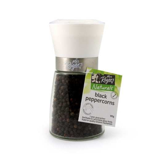 Mrs Rogers Peppercorns Black 90g Grinder