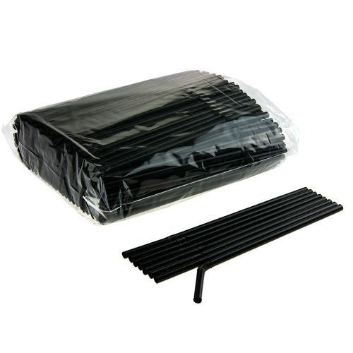 Uni-Pak Flexi Straw Black 250pk Plastic