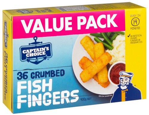 Captains Choice Crumbed Fish Fingers Value Pack 36pk 900g