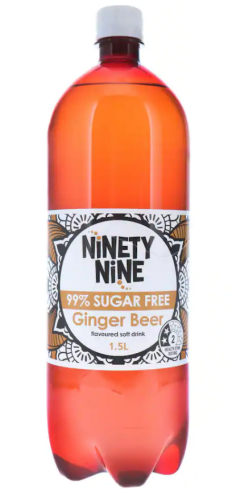 Ninety Nine Ginger Beer 99% Sugar Free Soft Drink 1.5L