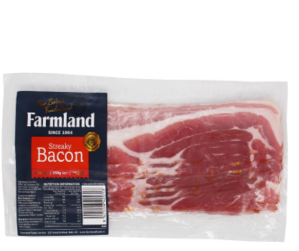 Farmland Raw Streaky Bacon 250g