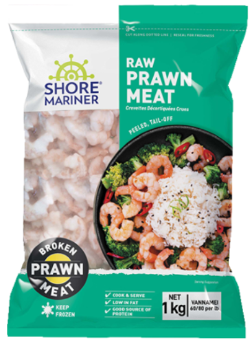 Shore Mariner Frozen Peeled Raw Prawn Meat 1kg