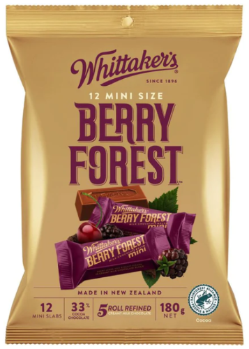 Whittakers Mini Size Berry Forest Milk Chocolate Bars 12pk 180g