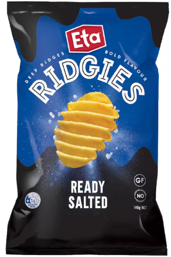 Eta Ridgies Ready Salted Potato Chips 140g