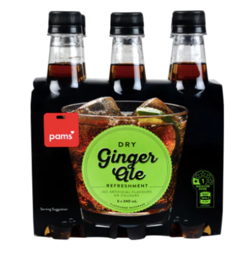 Pams Dry Ginger Ale 6pk