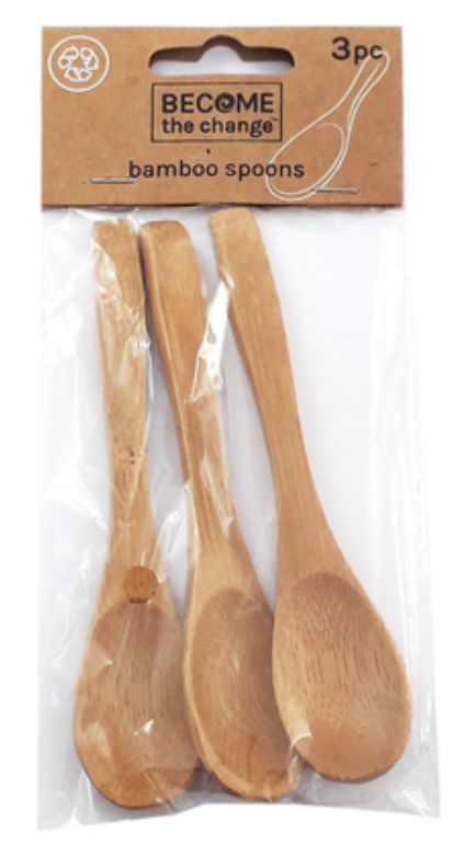 Bamboo Spoon Set 3pc 9cm