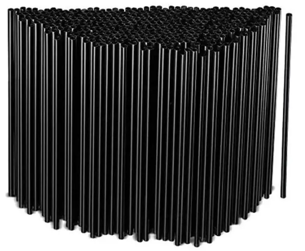 Black Plastic Straws 100pk 20cm