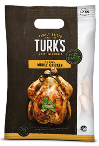 Turks Chicken Whole Free Range #18   1.7kg