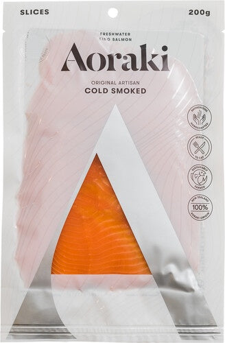 Aoraki Cold Smoked Sliced Salmon 200gm Original