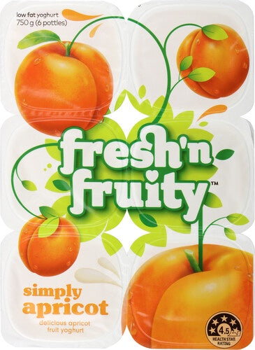 Fresh N Fruity Simply Apricot Yoghurts 6pk 750g