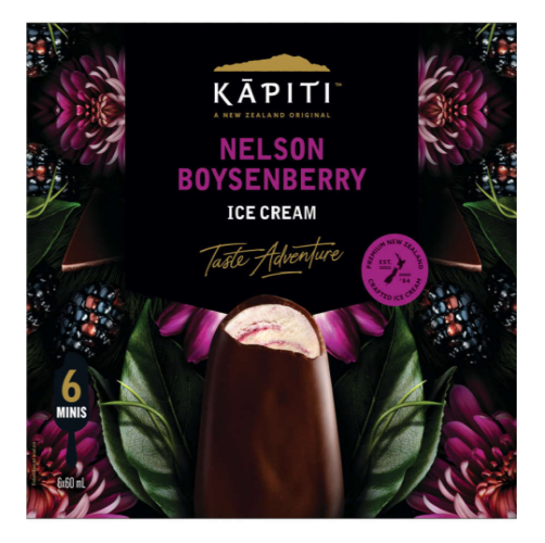 Kapiti Boysenberry Ice Cream Minis On Stick 6pk