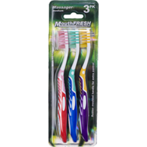 Mouthfresh Adult  Massager Toothbrush Medium 3pk
