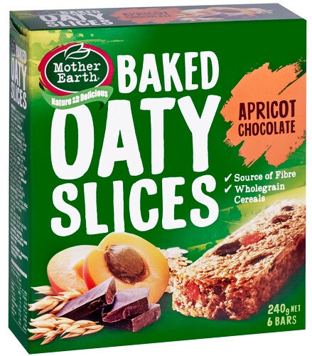 Mother Earth Baked Oaty Slice Apricot Chocolate 240g
