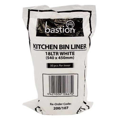 Bastion Kitchen Tidies White 18L 50pk