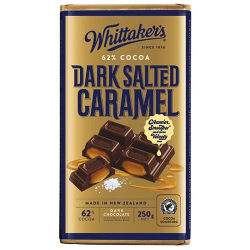 Whittakers 62% Dark Salted Caramel Chocolate Block 250g