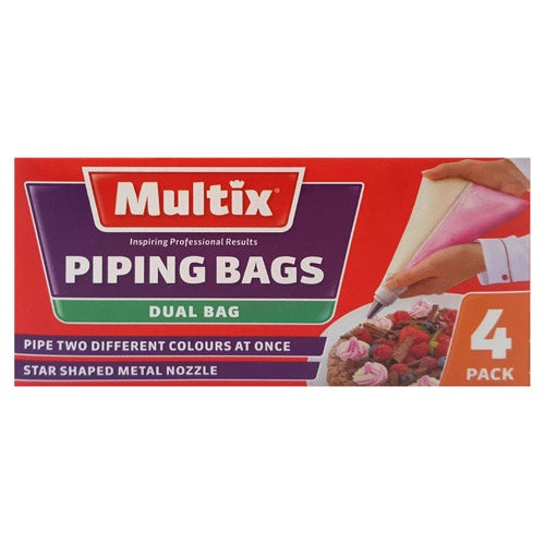 Multix Dual Piping Bags 4 Bags & 1 Nozzle