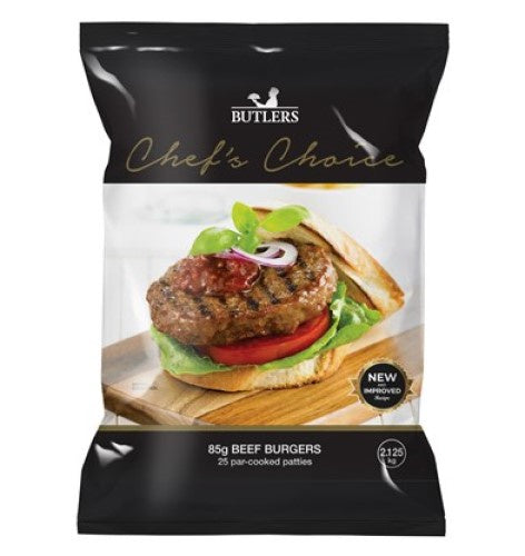 Butlers Chefs Choice Beef Burger Patties 100g x 20pk 2kg