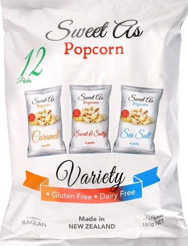 Sweet As Variety Popcorn 12pk 180g