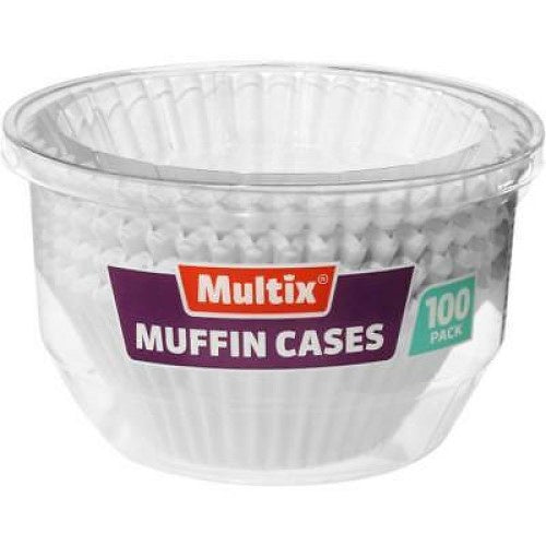 Multix Muffin Cases White 100pk