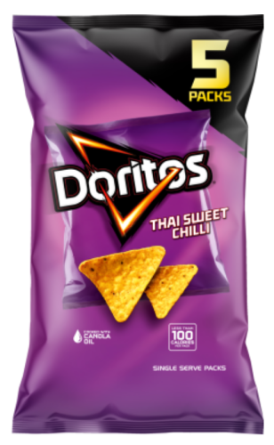 Doritos Thai Sweet Chilli Corn Chips 5pk 90g
