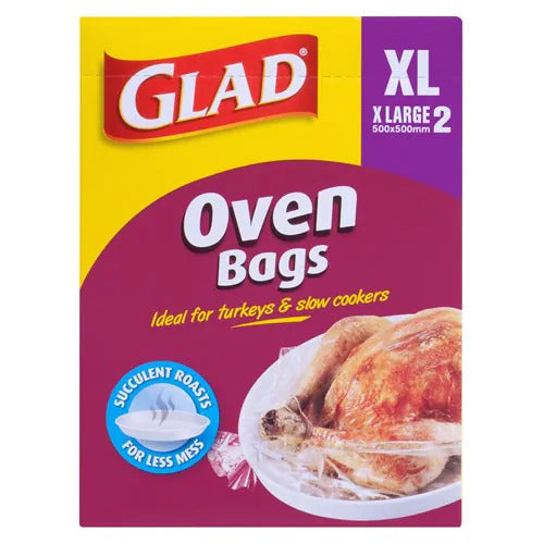 Glad Oven Bags Extra Large 2pk 500mm x 500mm