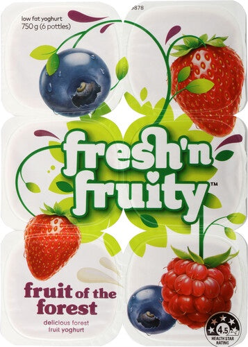 Fresh N Fruity Fruit Of The Forest Yoghurts 6pk 750g