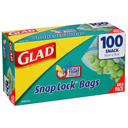 Glad Snaplock Snack Bags 100pk 15cm x 9cm