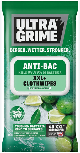 UltraGrime LIFE: Anti Bac XXL Clothwipes 40pk