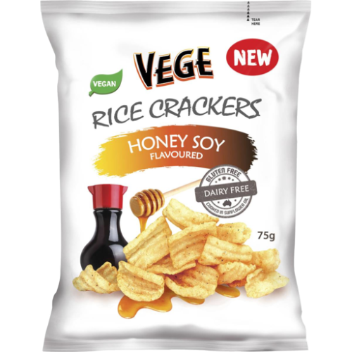 Vege Deli Crisps Honey Soy Rice Crackers 75g