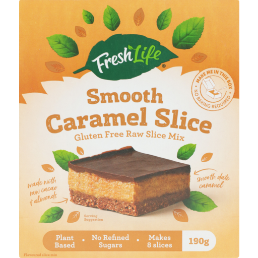 Freshlife Gluten Free Smooth Caramel Raw Slice Mix 190g