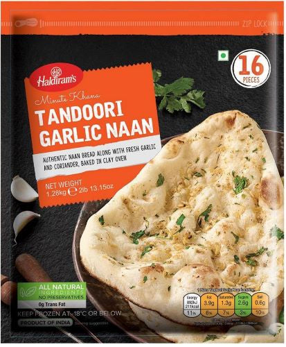 Haldirams Tandoori Garlic Naan Bread 1.28kg