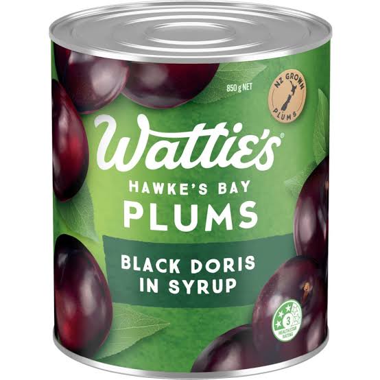 Watties Black Doris Plums In Syrup 850g