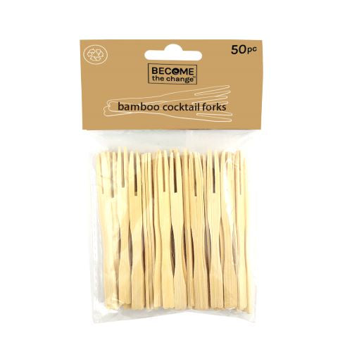 Party Bamboo Cocktail Forks 9cm 50pc