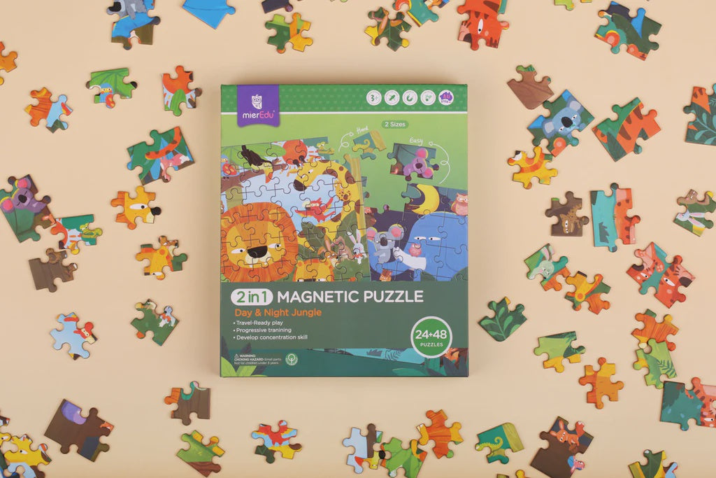 2-in-1 Day & Night Jungle Magnetic Puzzle