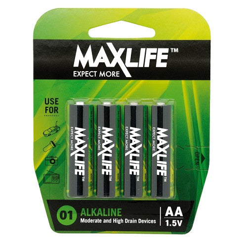 Max-Life Alkaline Batteries AA 4pk