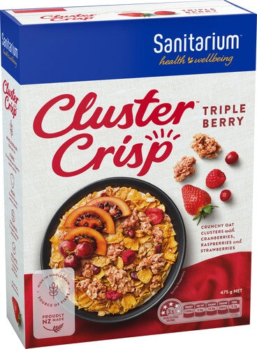Sanitarium Cluster Crisp Triple Berry Cereal 475g