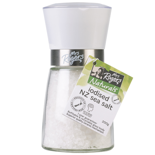 Mrs Rogers Iodised Sea Salt 200g Grinder