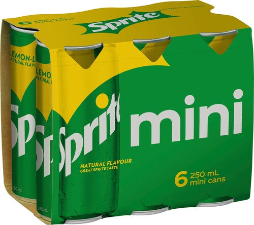 Sprite Lemon Lime Soft Drink Mini Cans 250ml x 6pk