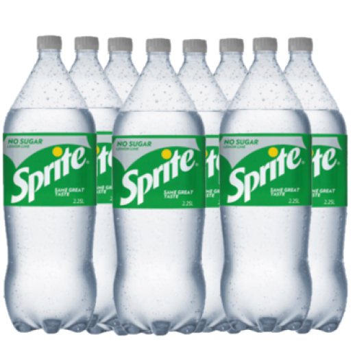 Sprite No Sugar Lemon Lime Soft Drink  - 8 x 1.5L bottles