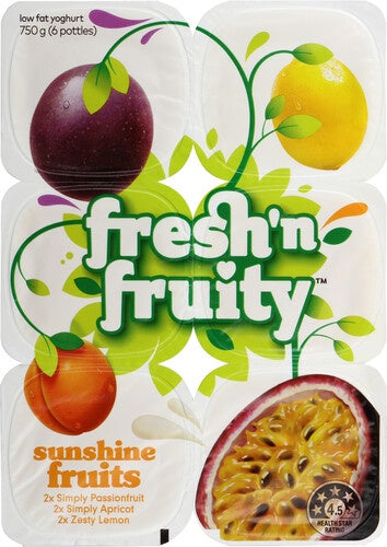 Fresh N Fruity Sunshine Fruits Yoghurt 6pk 750g